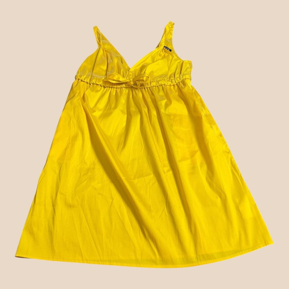 J.CREW Cocktail Dress Womens 8 Yellow Bright Summer Party Bow Waist Sleeveless